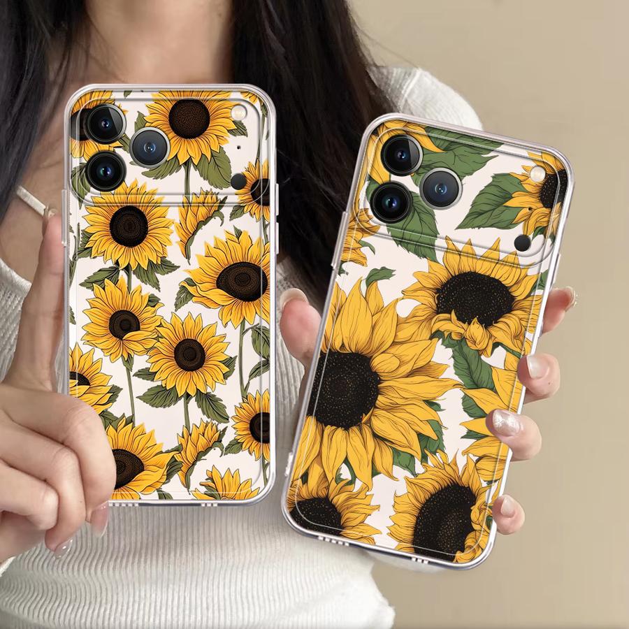 Apple Iphone 16 - Etui z uroczym wzorem słonecznika na