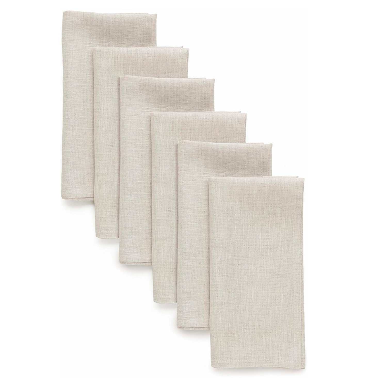 Linen Napkin Set - 6 sztuk 100% lnianych serwetek obiadowych