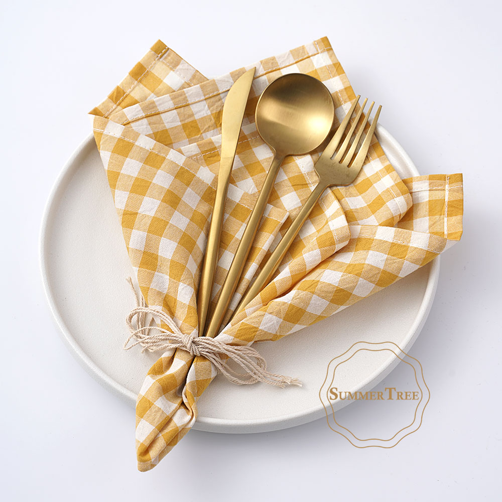 Serwetka bawełniana w kratkę g – Linen Napkin Set recenzja i cena