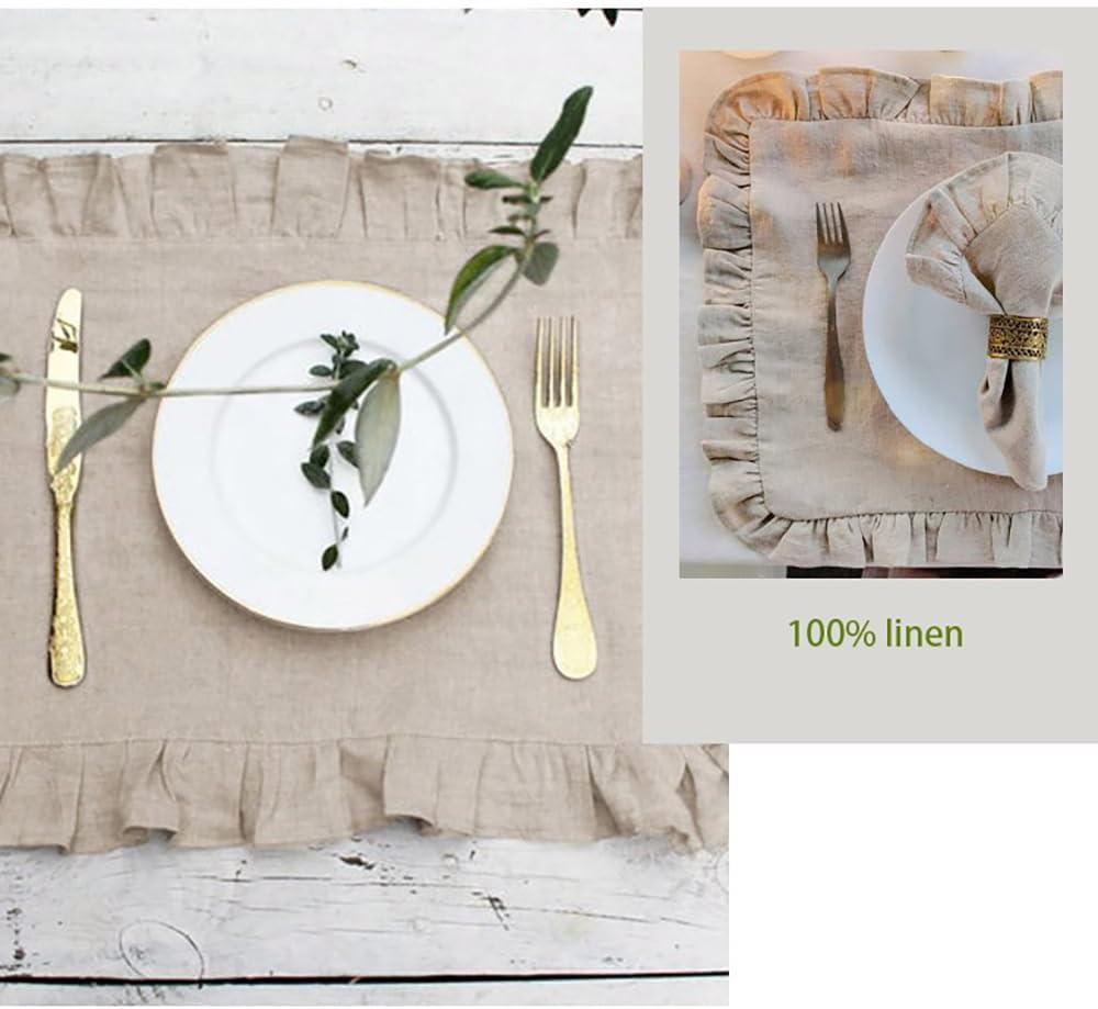 Zestaw 4 lnianych serwetek z f – Linen Napkin Set recenzja i cena