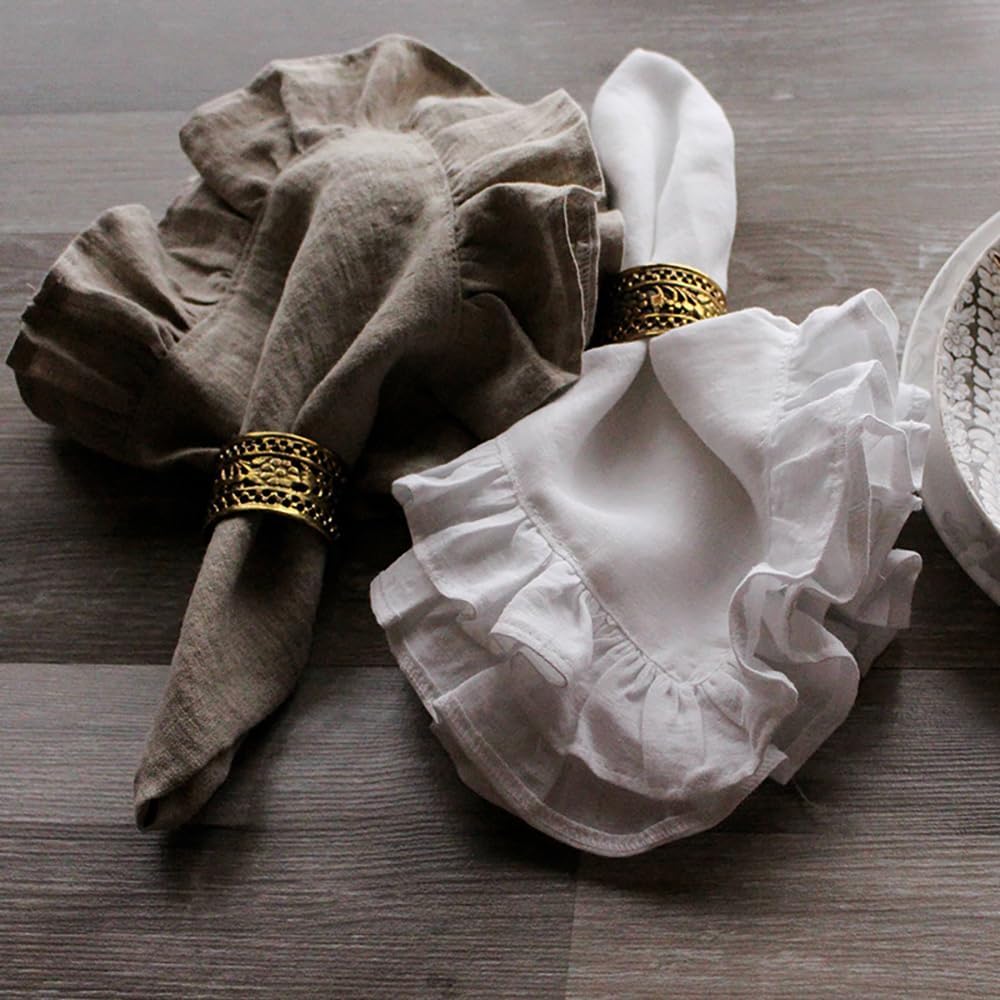 Zestaw 4 lnianych serwetek z f – Linen Napkin Set recenzja i cena